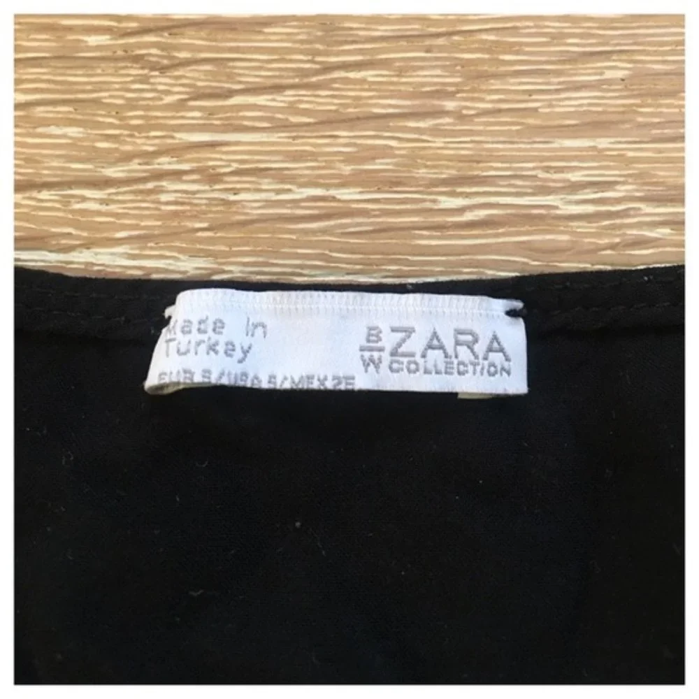 Zara B W Collection Embroidered Tank Black S Cutout Embroidery